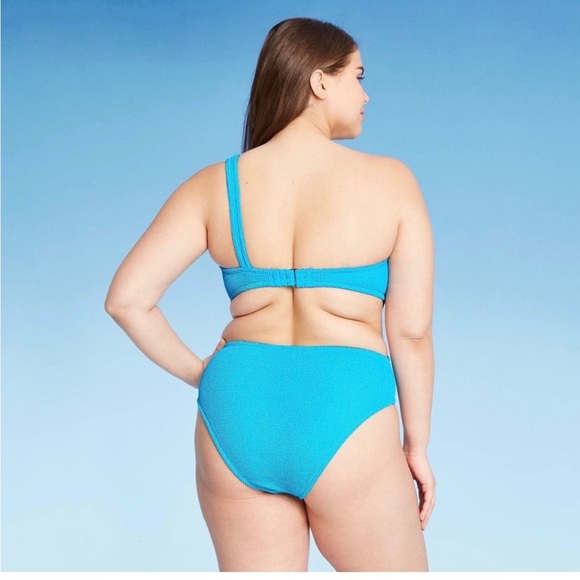 Women's Pucker Textured One Shoulder Swimsuit NWT - Picture 2 of 2